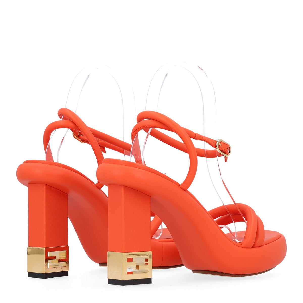 Nappa Baguette Ankle Strap 30/110mm Platform Sandals 38.5 Orange