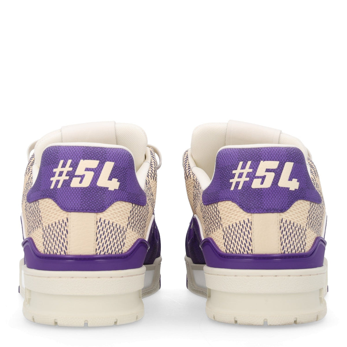 Damier Grained Calfskin Monogram Mens LV Trainer Sneakers 10 Purple