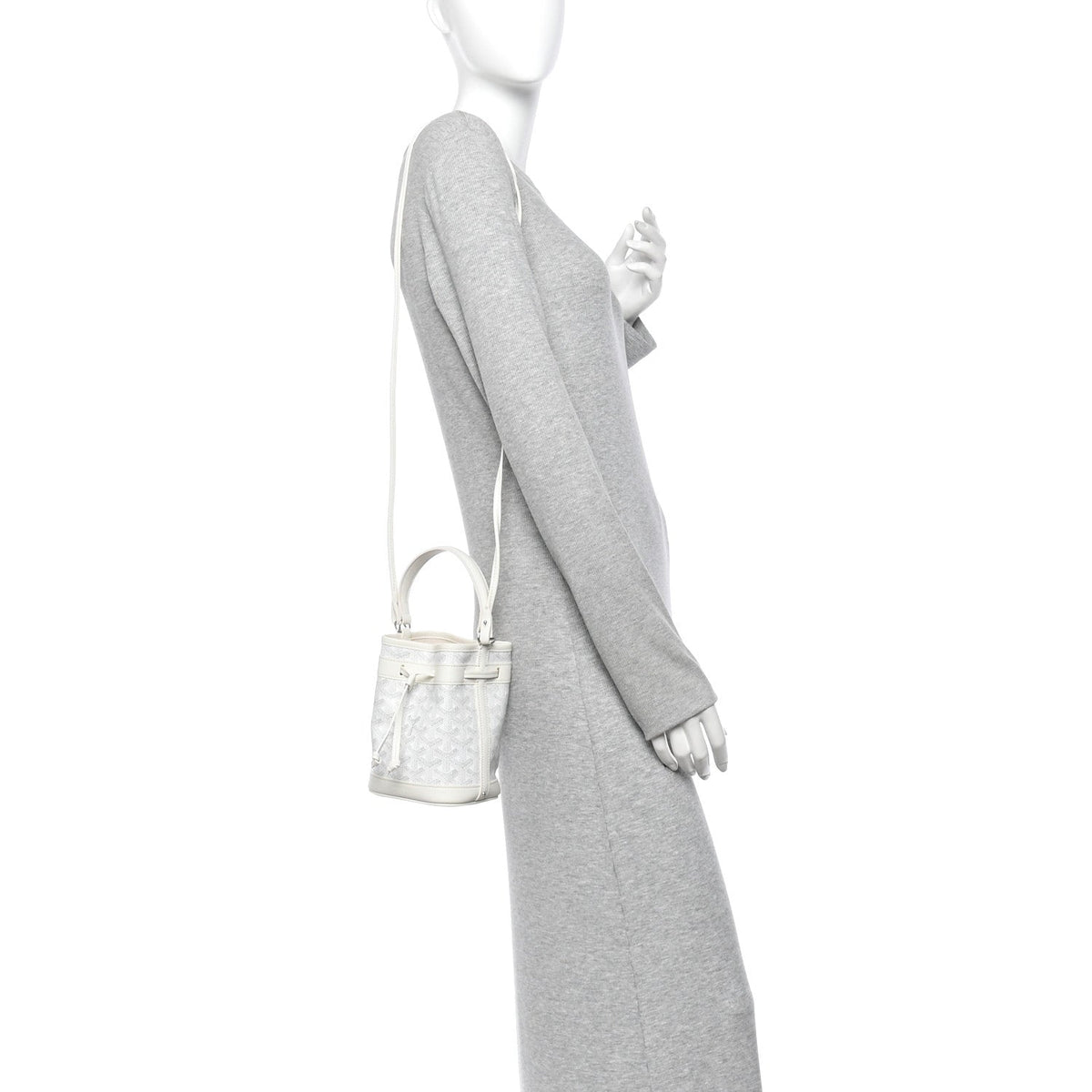 Goyardine Petit Flot Mini Bucket Bag White