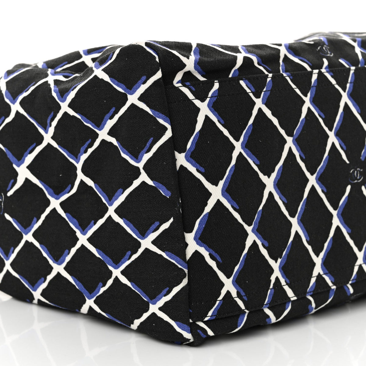 Canvas Printed Airline Drawstring Bag Black Blue