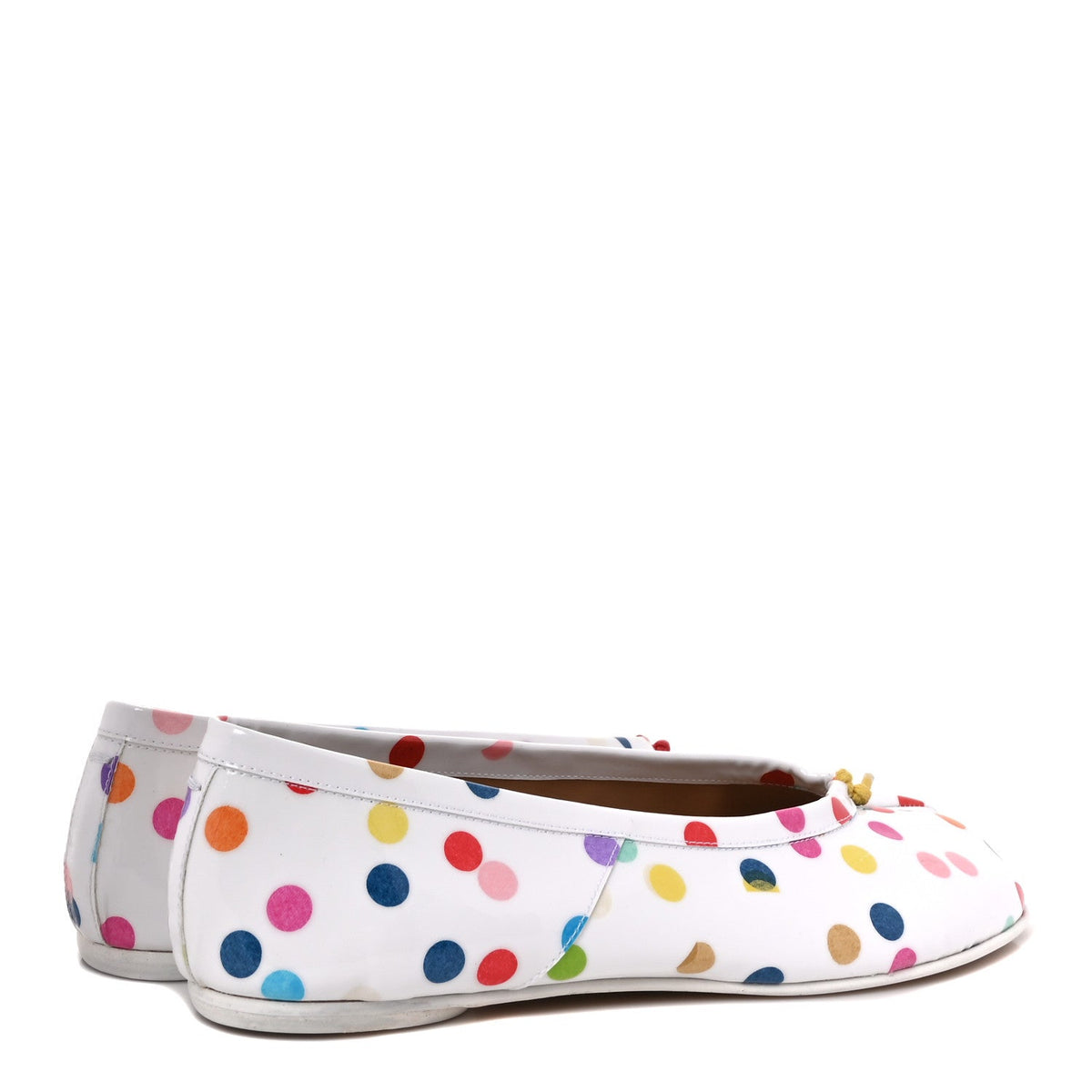 Coated Canvas Confetti Printed Tabi New Ballerina Flats 39 White Multicolor