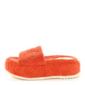 Terry Cloth GG Monogram Angelina Platform 55mm Slide Sandals 36 Deep Orange