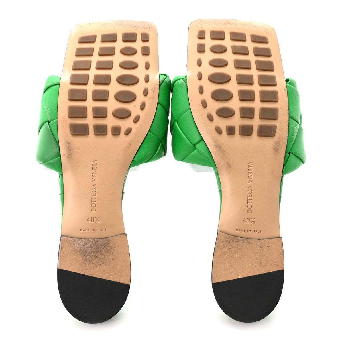 Nappa Maxi Intrecciato Lido Flat Sandals 40.5 Grass