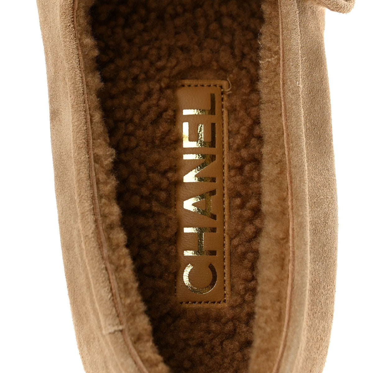 Suede Cap Toe CC Mary Jane Flats 36 Beige