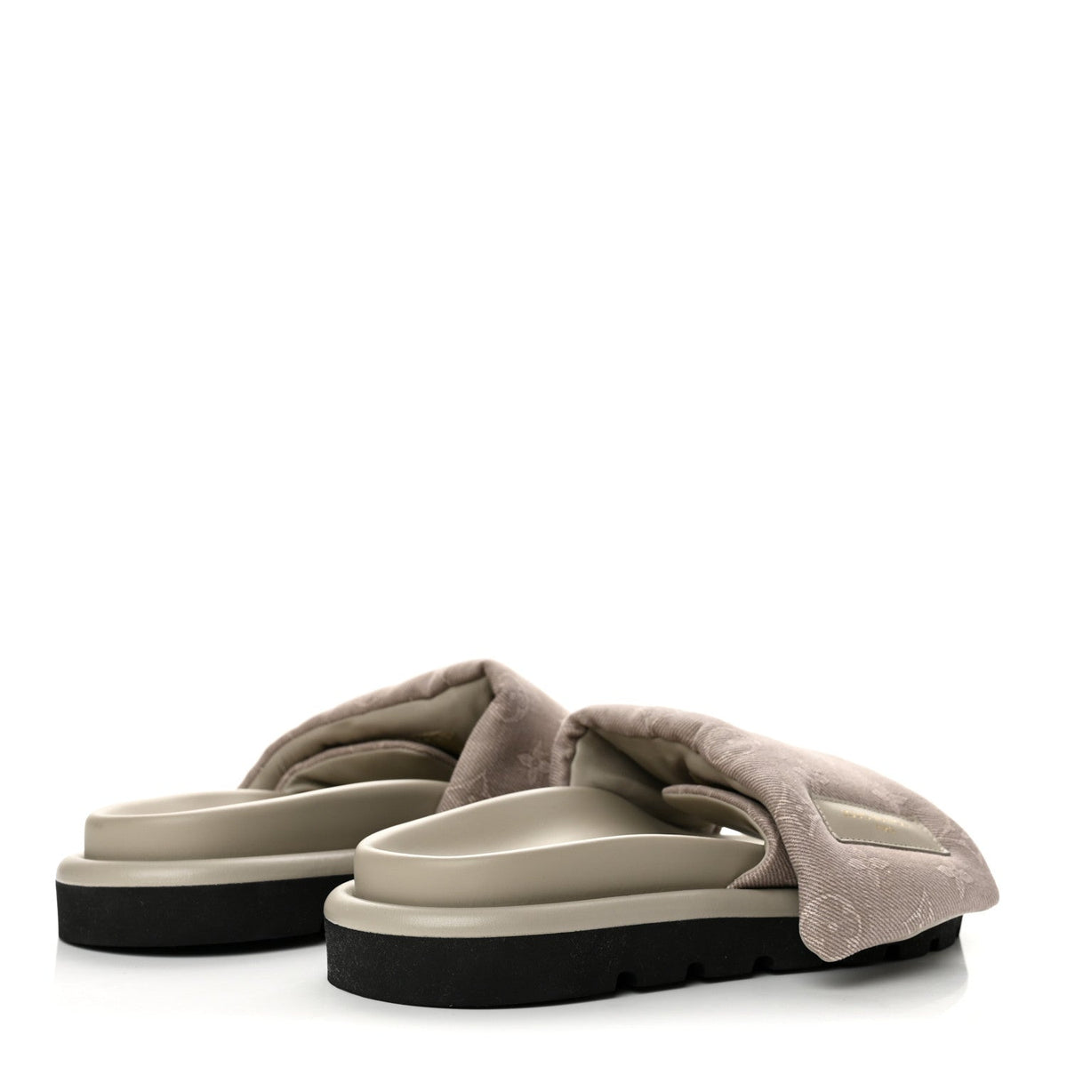 Monogram Denim LV  Womens Pool Pillow Comfort Mules 40 Grey