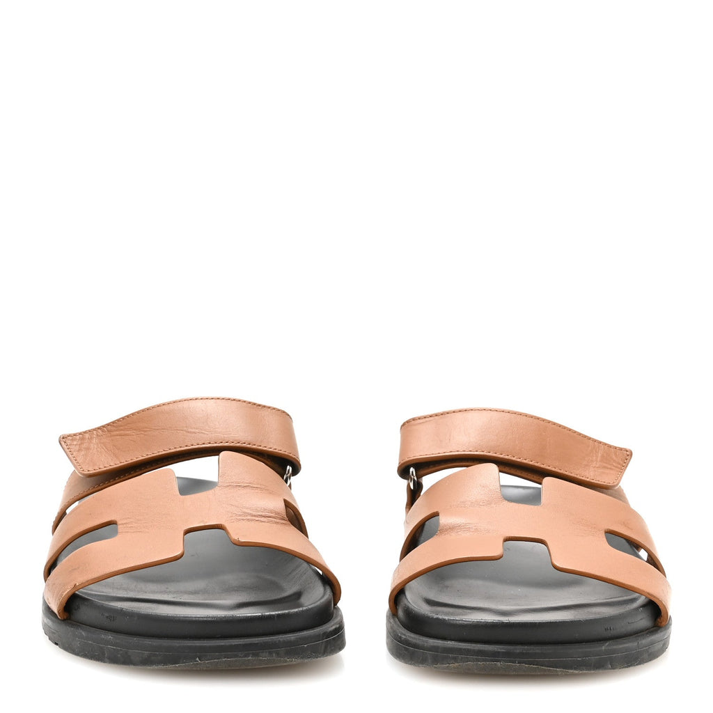 Calfskin Embroidered Womens Chypre Sandals 38 Natural