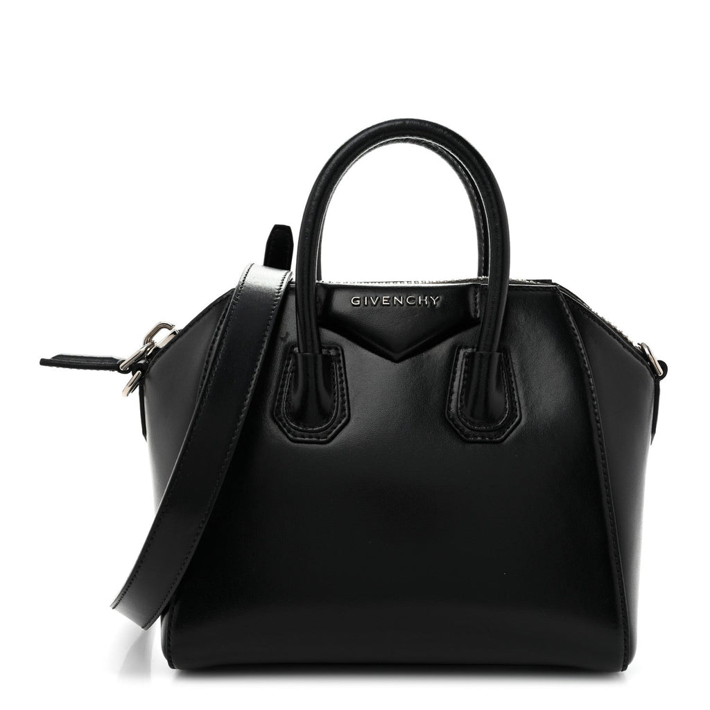 Shiny Lord Calfskin Mini Antigona Black
