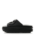 Soft Rubber Womens Interlocking G Platform 42mm Slide Sandals 36 Black