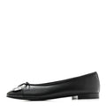 Lambskin Patent Cap Toe Ballerina Flats 39.5 Black