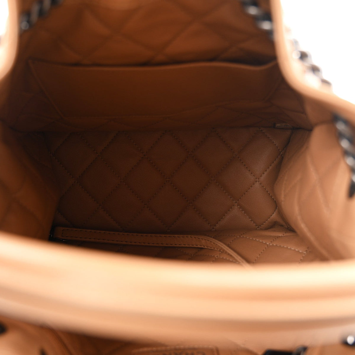 Calfskin Stitched Medium Urban Luxury Drawstring Backpack Beige