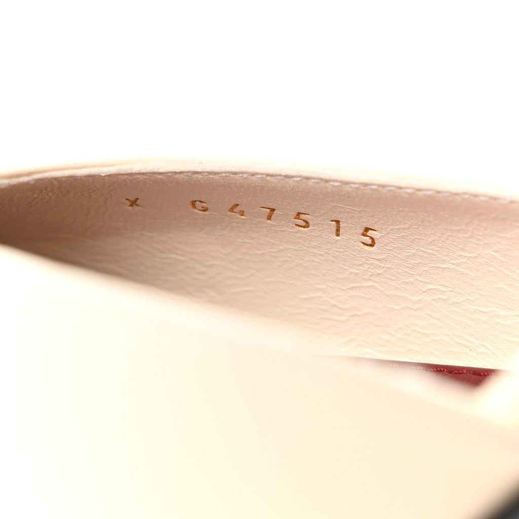 Lambskin Patent Calfskin Cap Toe CC Slingback Pumps 41 Ivory Black