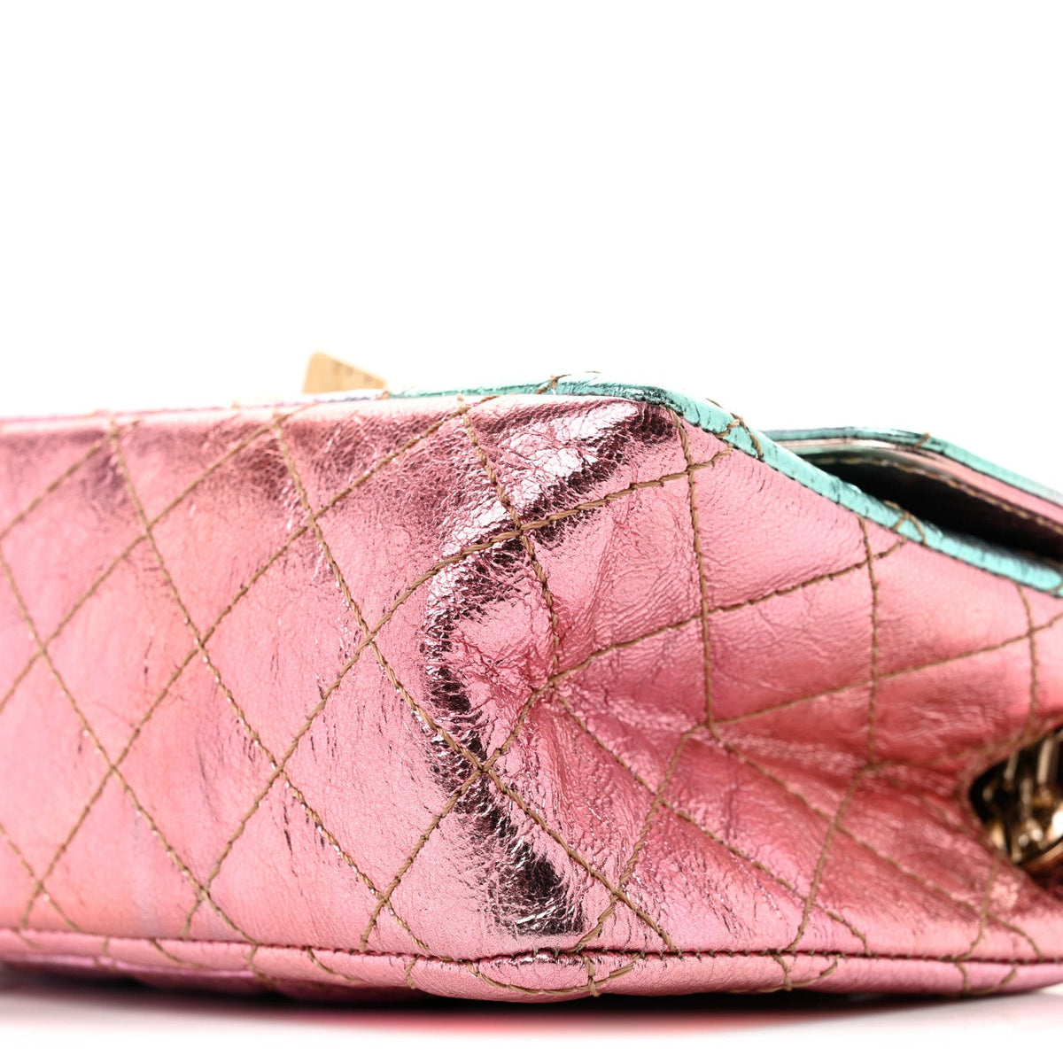 Metallic Goatskin Quilted Mini 2.55 Reissue Flap Multicolor