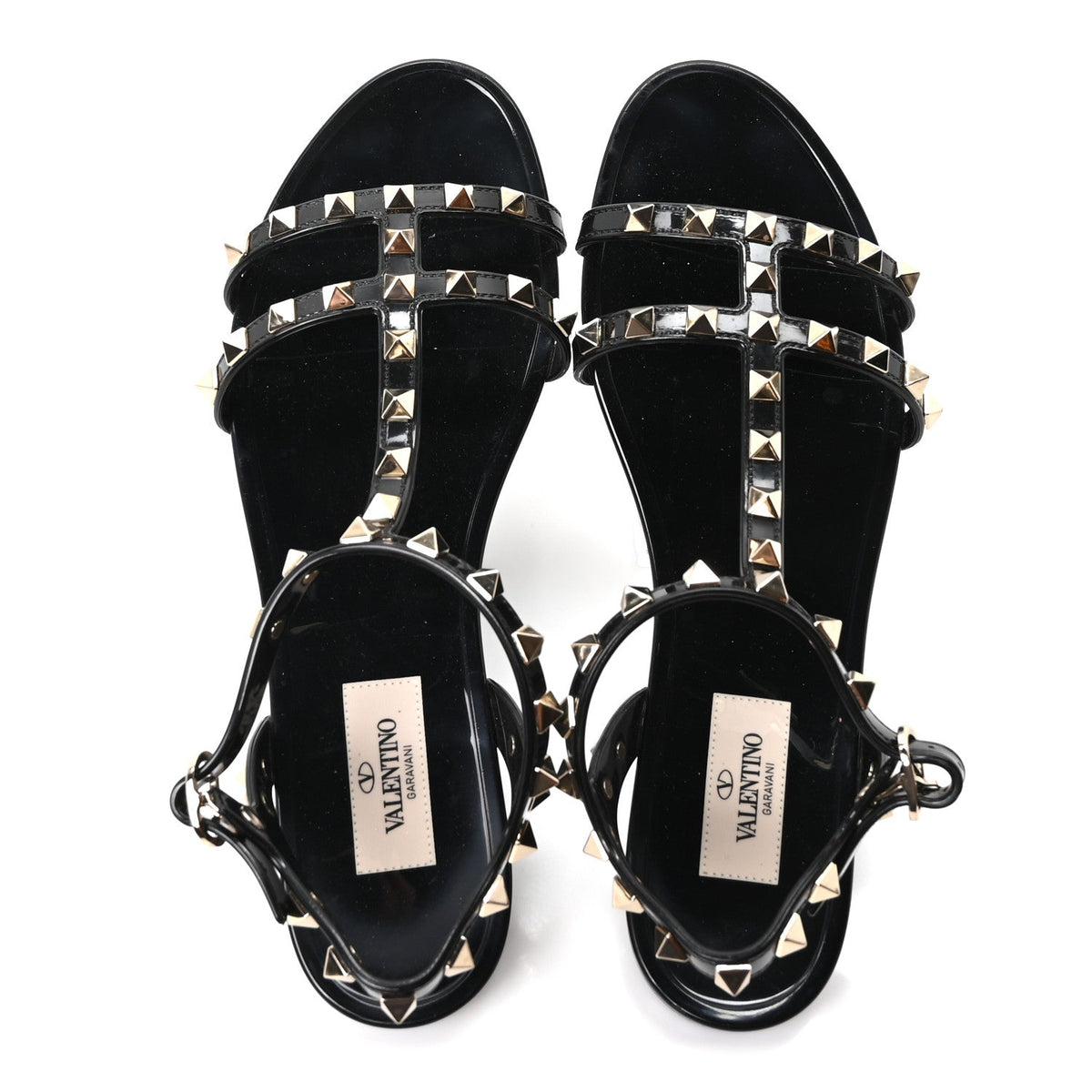 PVC Jelly Rockstud Caged Sandals 38 Black