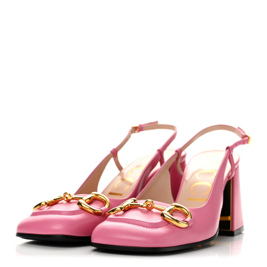 Malaga Kid Horsebit 75mm Slingback Pumps 37.5 Pink