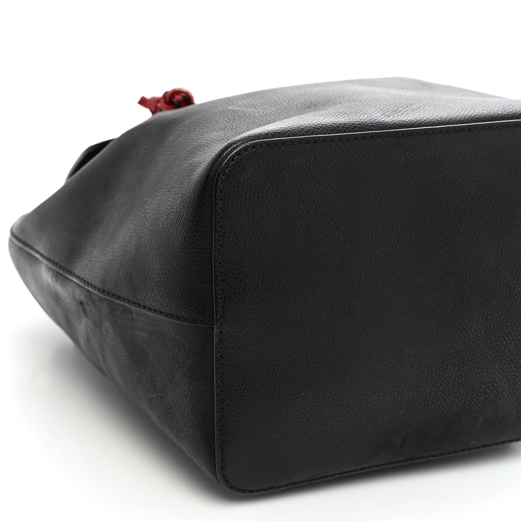 Vitello Cruise Bi-Color FF 1974 Embossed F is Fendi Drawstring Backpack Black Fragola Maya