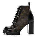 Patent Calfskin Monogram Star Trail Ankle Boots 37 Black