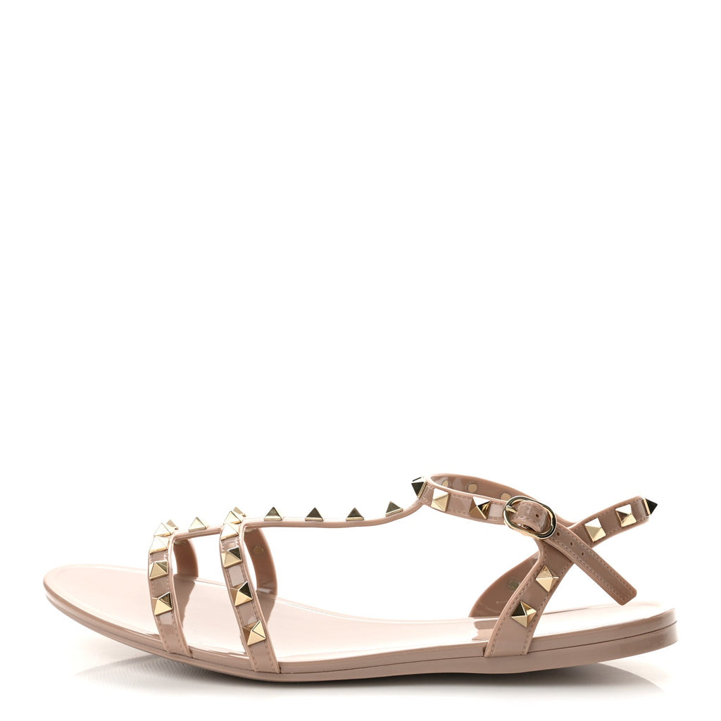 PVC Jelly Rockstud Caged Sandals 41 Poudre