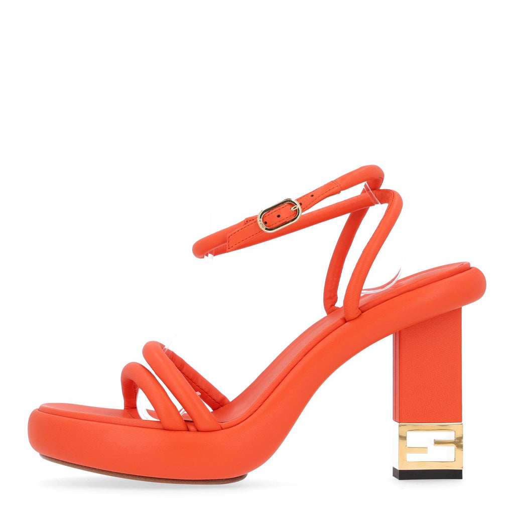 Nappa Baguette Ankle Strap 30/110mm Platform Sandals 38.5 Orange