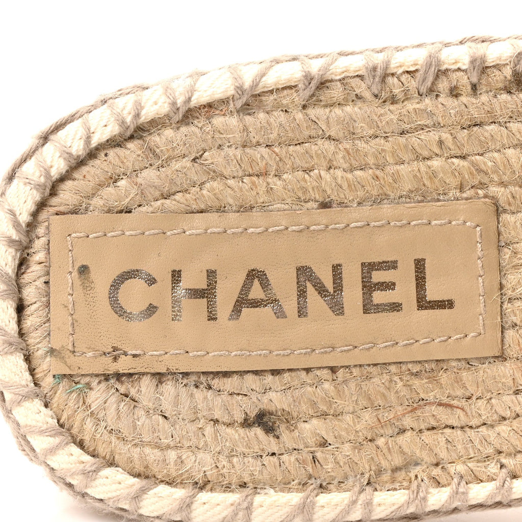 Denim CC Espadrille Mules 40  White Black