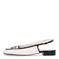 Lambskin Patent Calfskin CC Slingback Sandals 38 White Black