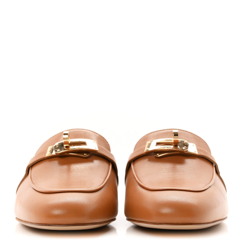Calfskin Oz Mules 36 Naturel