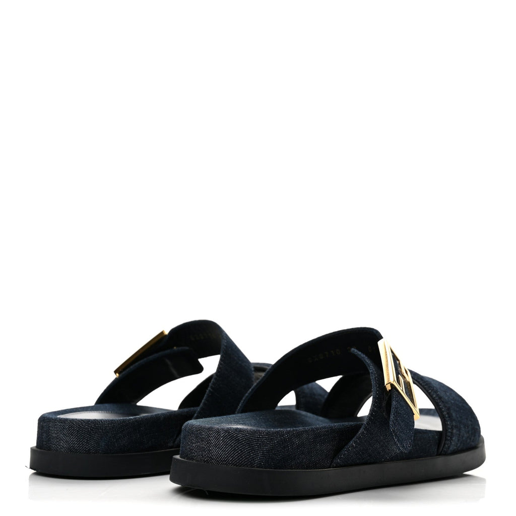 Denim FF Fendi Feel Sandals 38 Blue