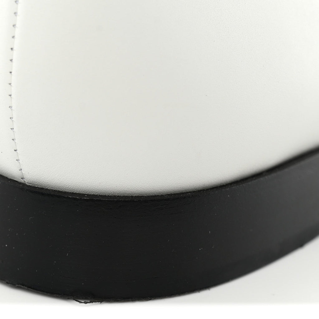Patent Calfskin Mary Janes Flats 36.5 White Black