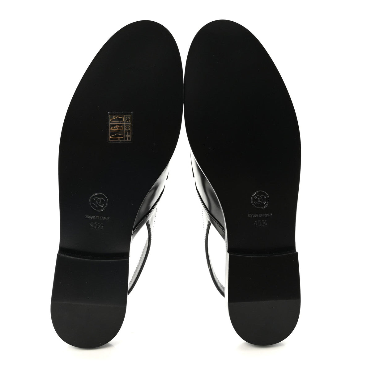 Shiny Calfskin Slingback Loafers 40.5 Black