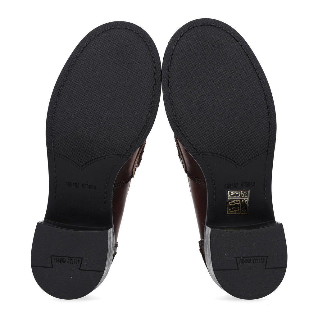 Vitello Deco Penny Platform Loafers 35.5 Ebano