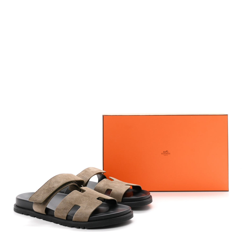 Suede Goatskin Mens Chypre Sandals 43.5 Vert Toundra
