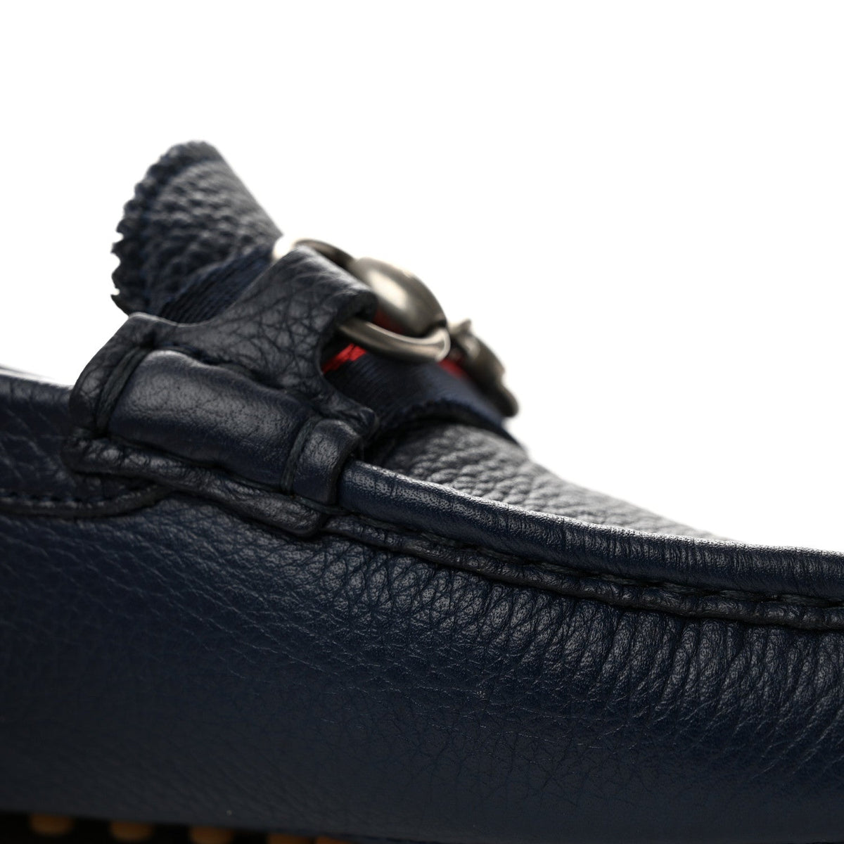 Road Calfskin Web Mens Horsebit Driver Loafers 9 Maritime