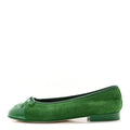 Suede Patent Cap Toe CC Ballerina Flats 37.5 Green
