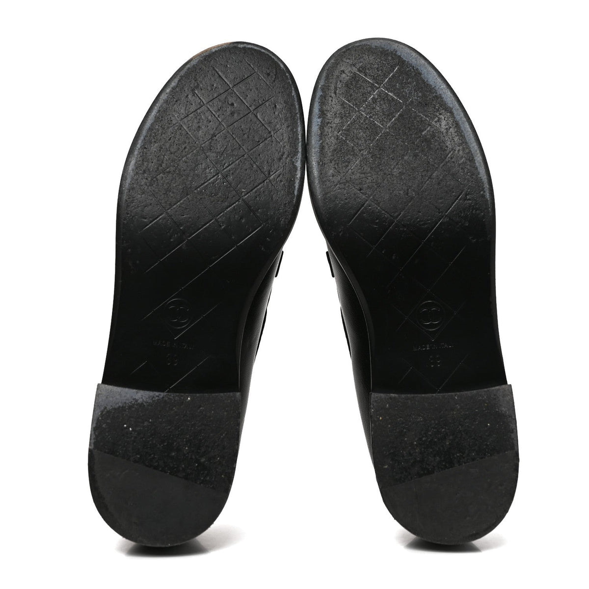 Lambskin Quilted CC Turnlock Loafers 39 Black