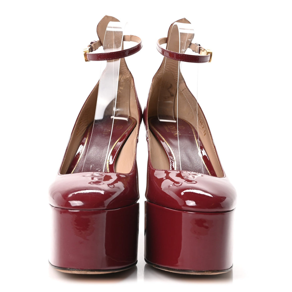 Patent Tan-Go 55/155mm Platform Sandals 38 Burgundy