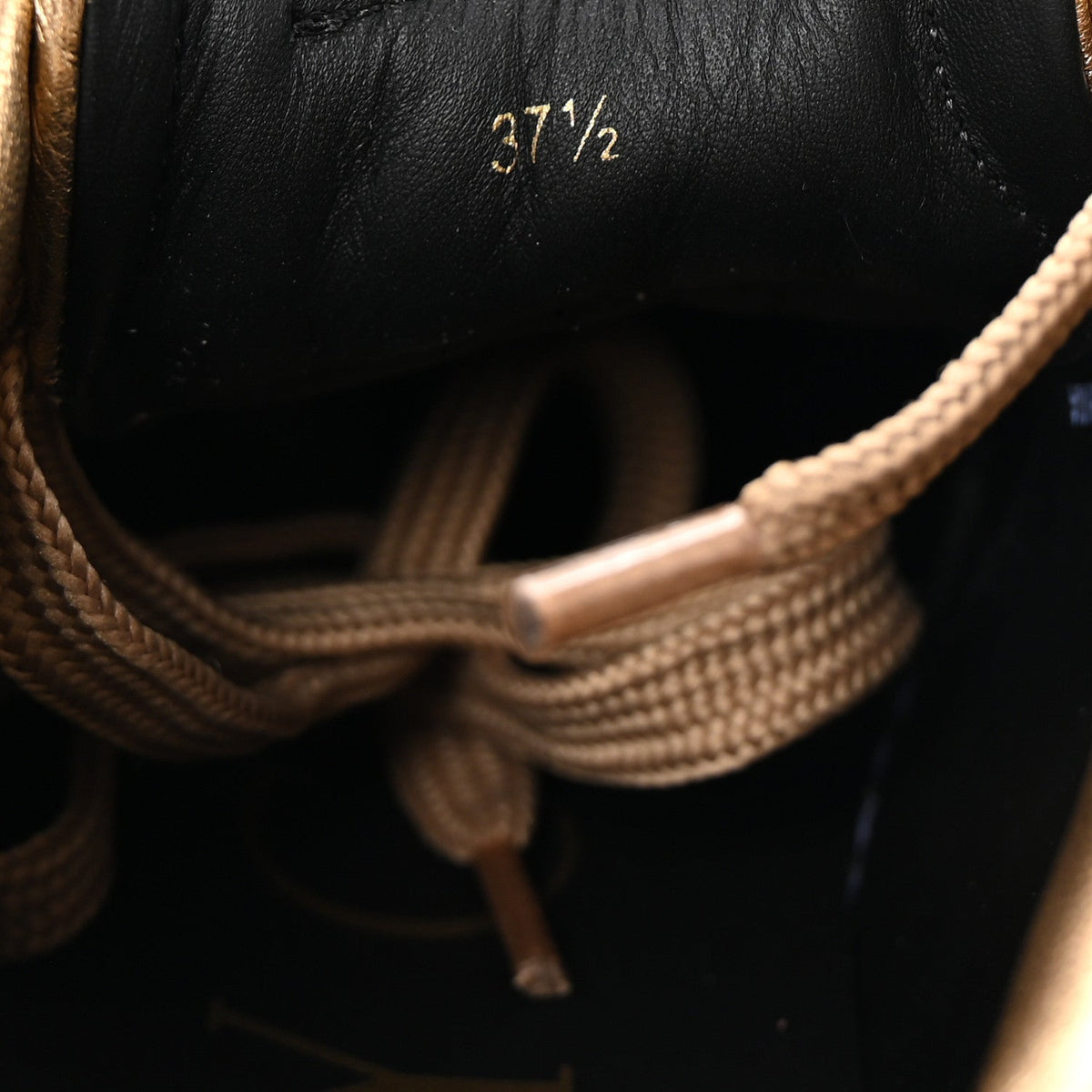 Metallic Calfskin Hawaii/F Ier Sneakers 37.5 Gold