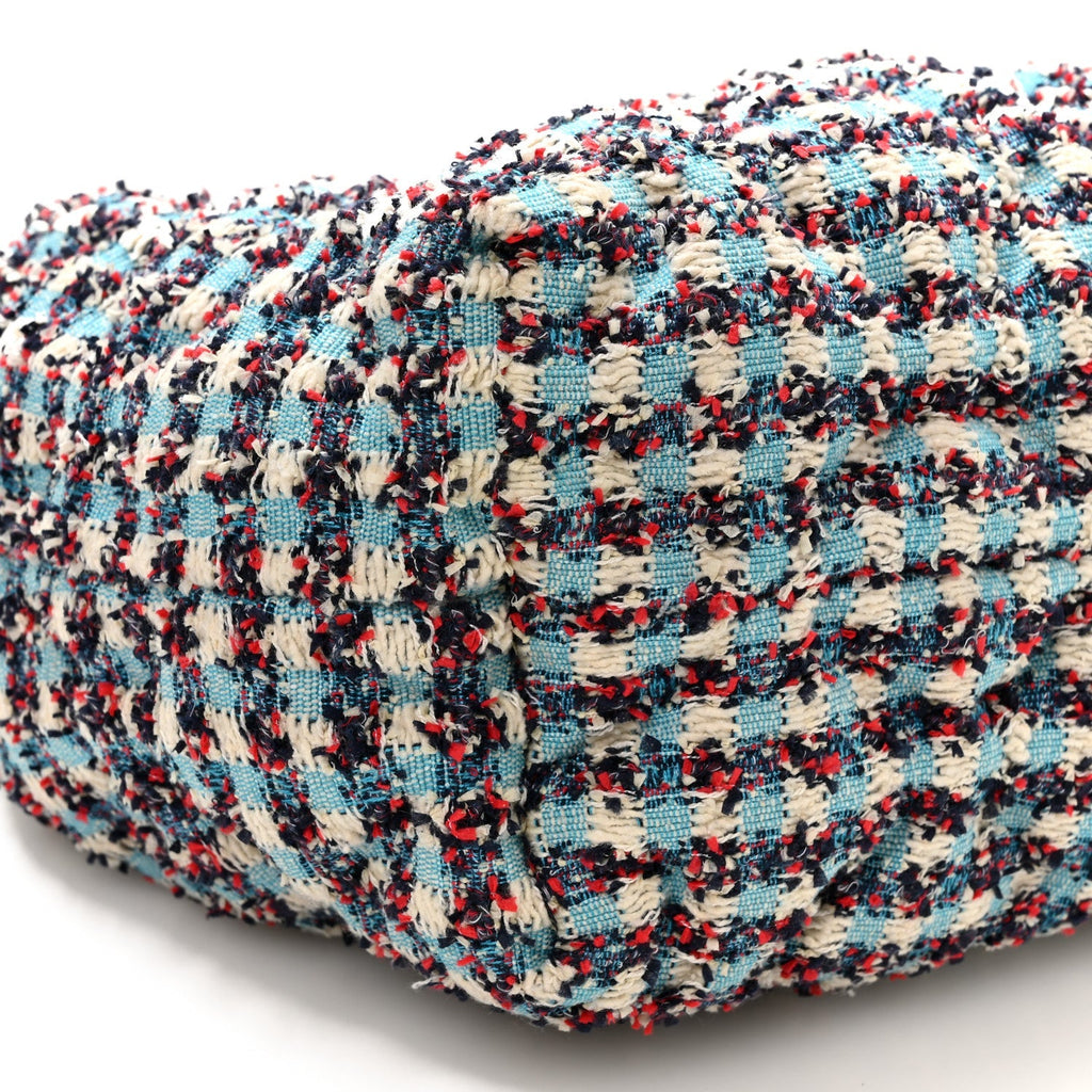 Tweed Paris Cuba Chesterfield Bucket Bag  Blue Multicolor