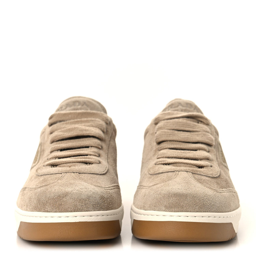 Suede Triangle Womens Low Top Sneakers 38.5 Beige