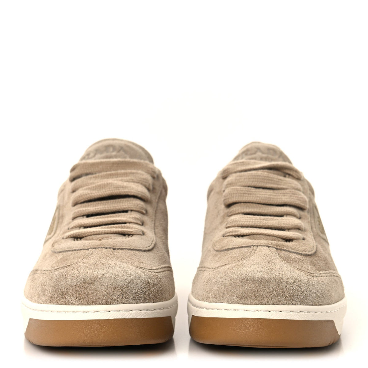 Suede Triangle Womens Low Top Sneakers 38.5 Beige